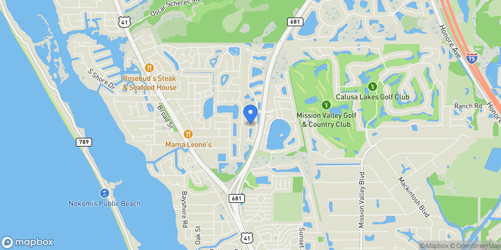 Map showing 15364 Isla Palma Lane, Nokomis, FL 34275, Venice, Florida, United States.