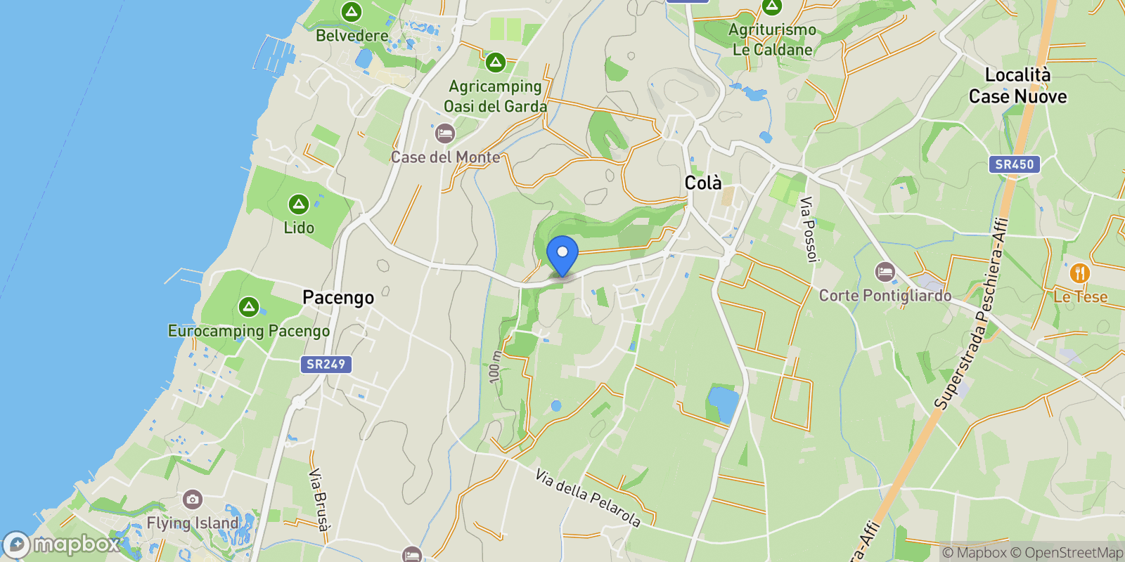Map showing Via Tende, Colà, Veneto, Italy.