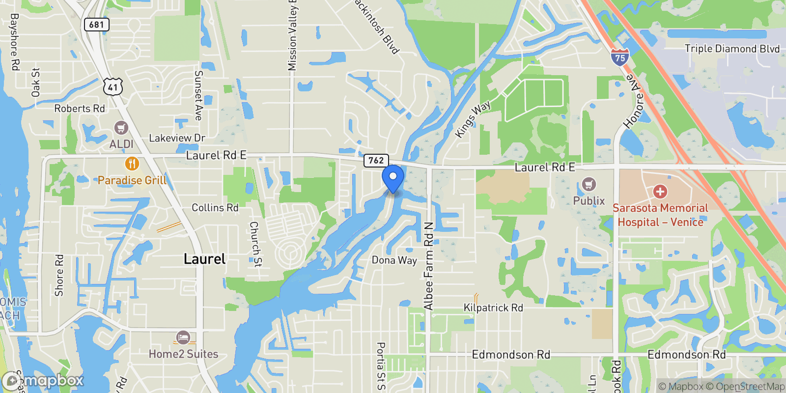 Map showing 741 SHAKETT CREEK DRIVE, NOKOMIS, FL 34275, Venice, Florida, United States.