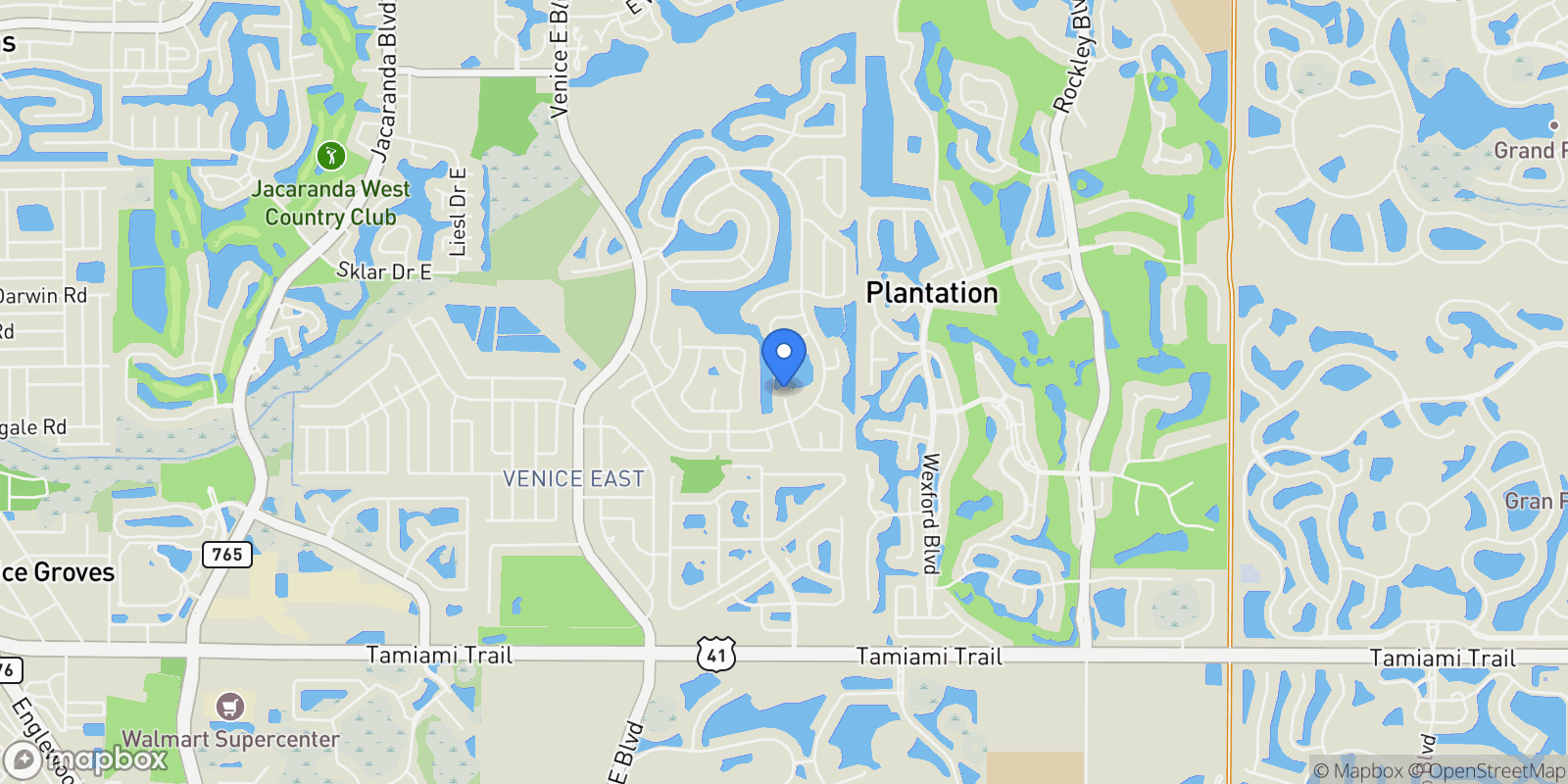 Map showing 498 Buttonbush Lane, Venice, FL 34293, Venice, Florida, United States.