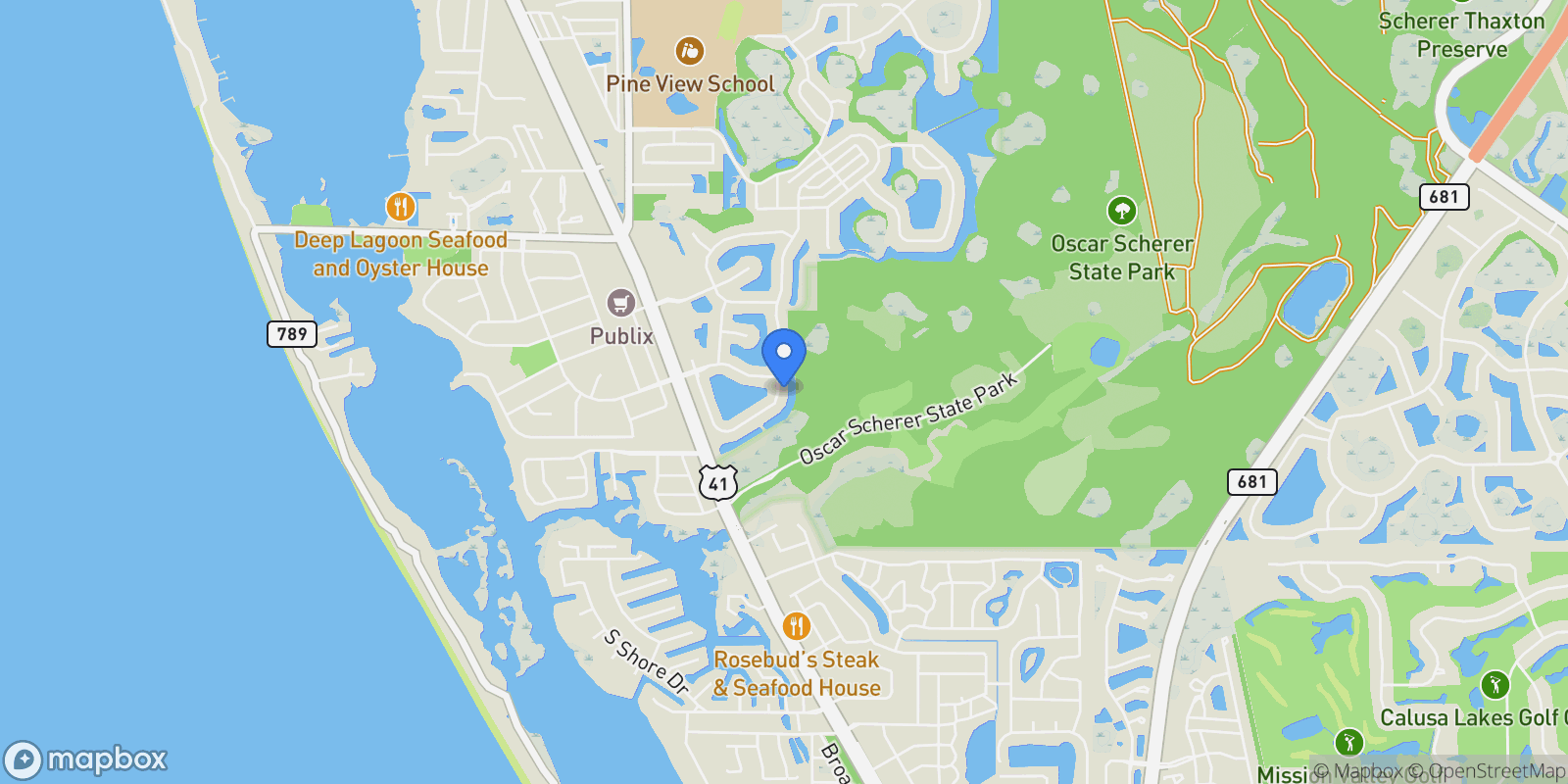 Map showing 616 CRANE PRAIRIE WAY, OSPREY, FL 34229, Osprey, Florida, United States.
