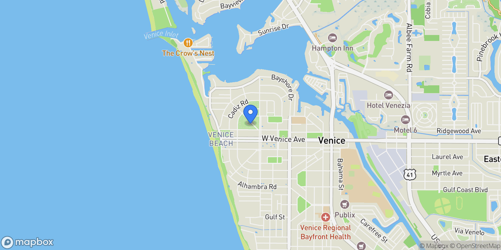 Map showing 609 Madrid Avenue, Venice, FL 34285, Venice, Florida, United States.