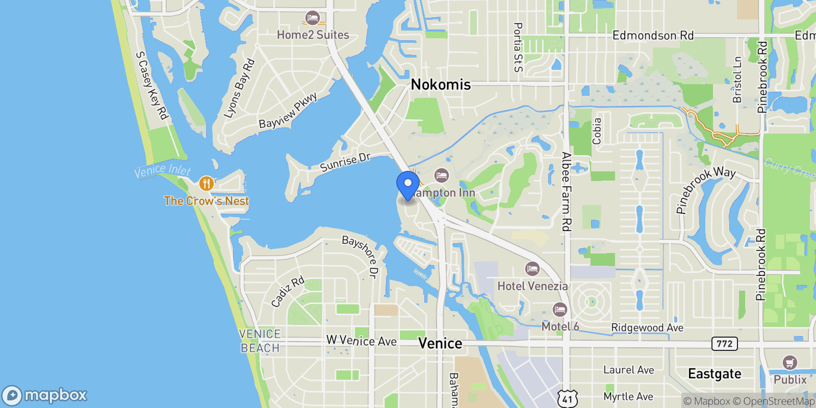Map showing 746 Eagle Point Drive, Venice, FL 34285, Venice, Florida, United States.