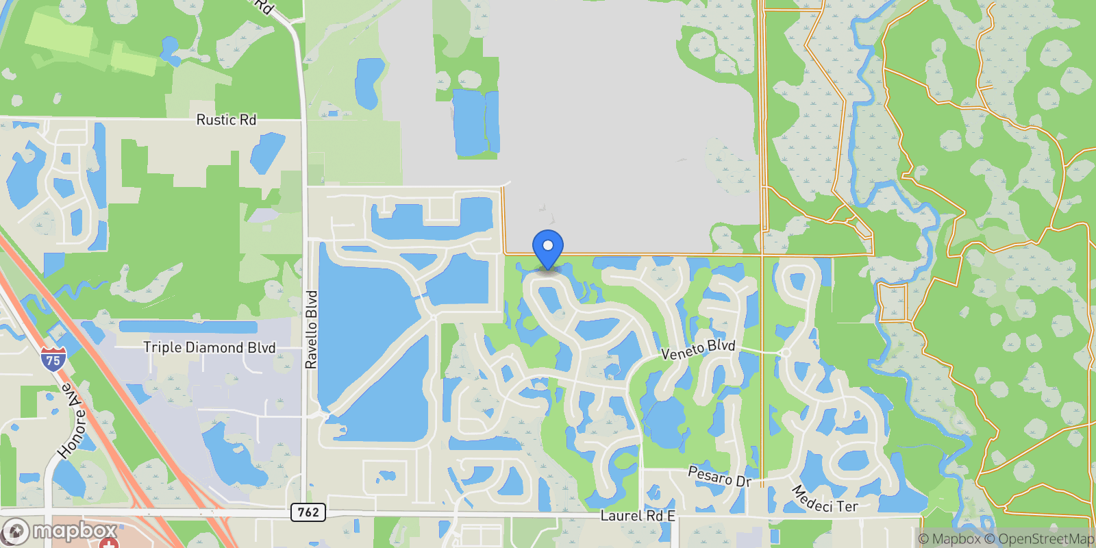 Map showing 262 Montelluna Drive, North Venice, FL 34275, Venice, Florida, United States.