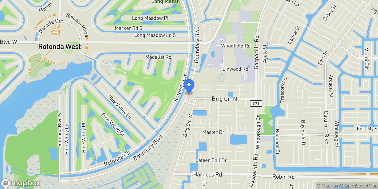 Map showing 959 BOUNDARY BOULEVARD, ROTONDA WEST, FL 33947, Rotonda West, Florida, United States.