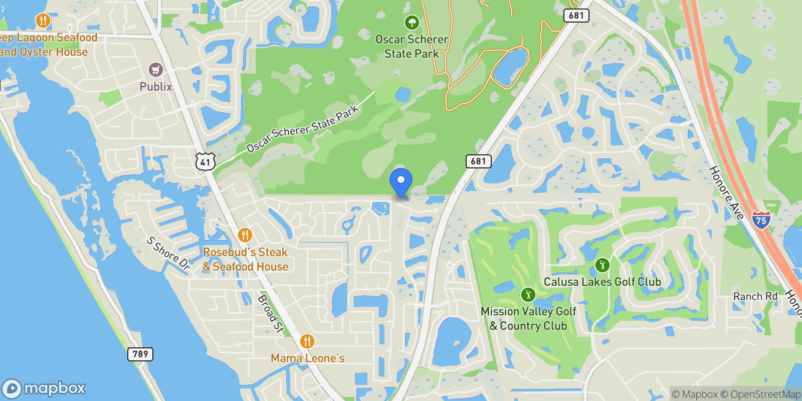 Map showing 5604 Blue Reef Place, Nokomis, FL 34275, Venice, Florida, United States.