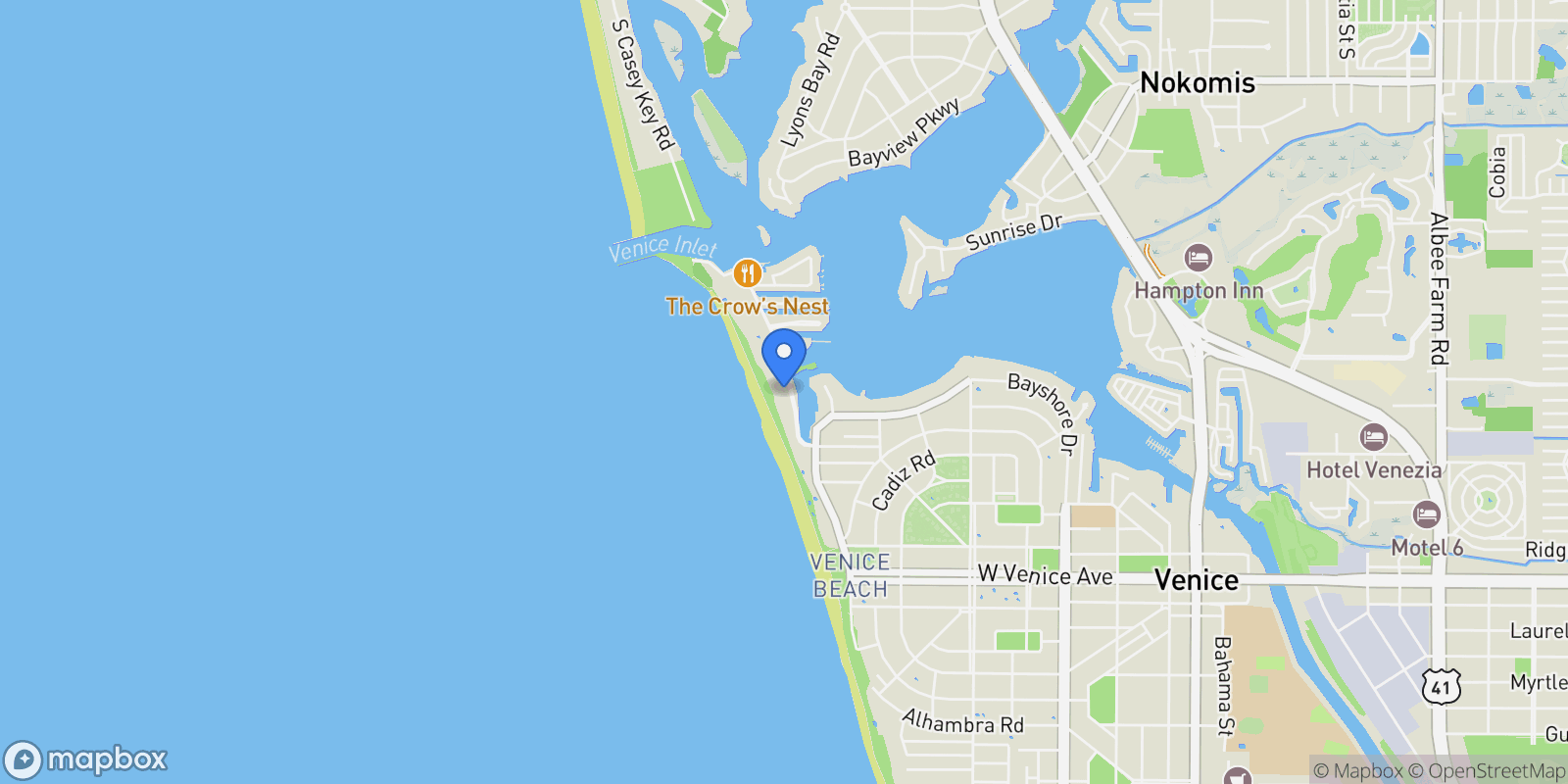 Map showing 1150 Tarpon Center Drive , 608 (6-H), Venice, FL 34285, Venice, Florida, United States.