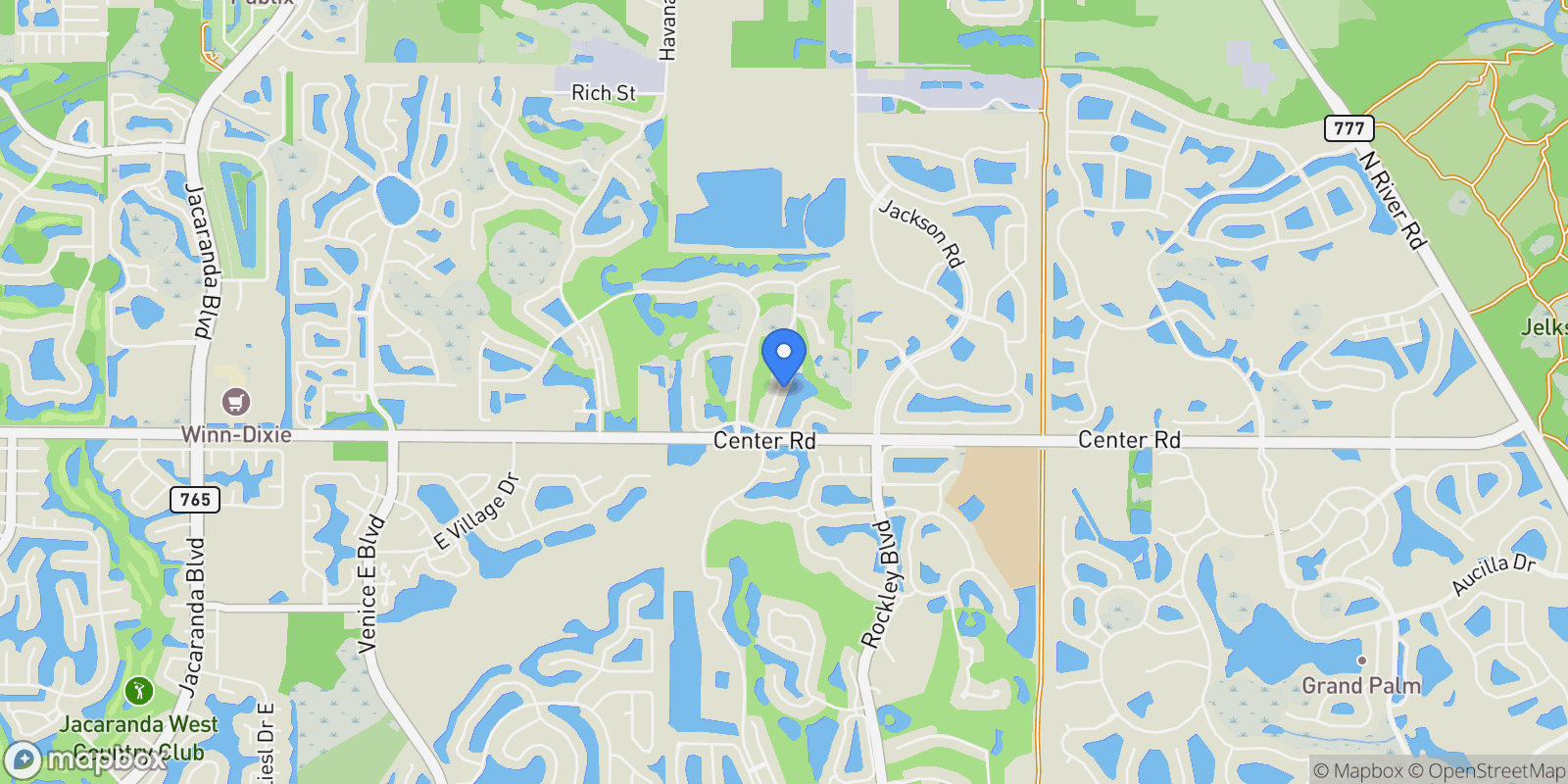 Map showing 414 LANSBROOK DRIVE, VENICE, FL 34292, Venice, Florida, United States.
