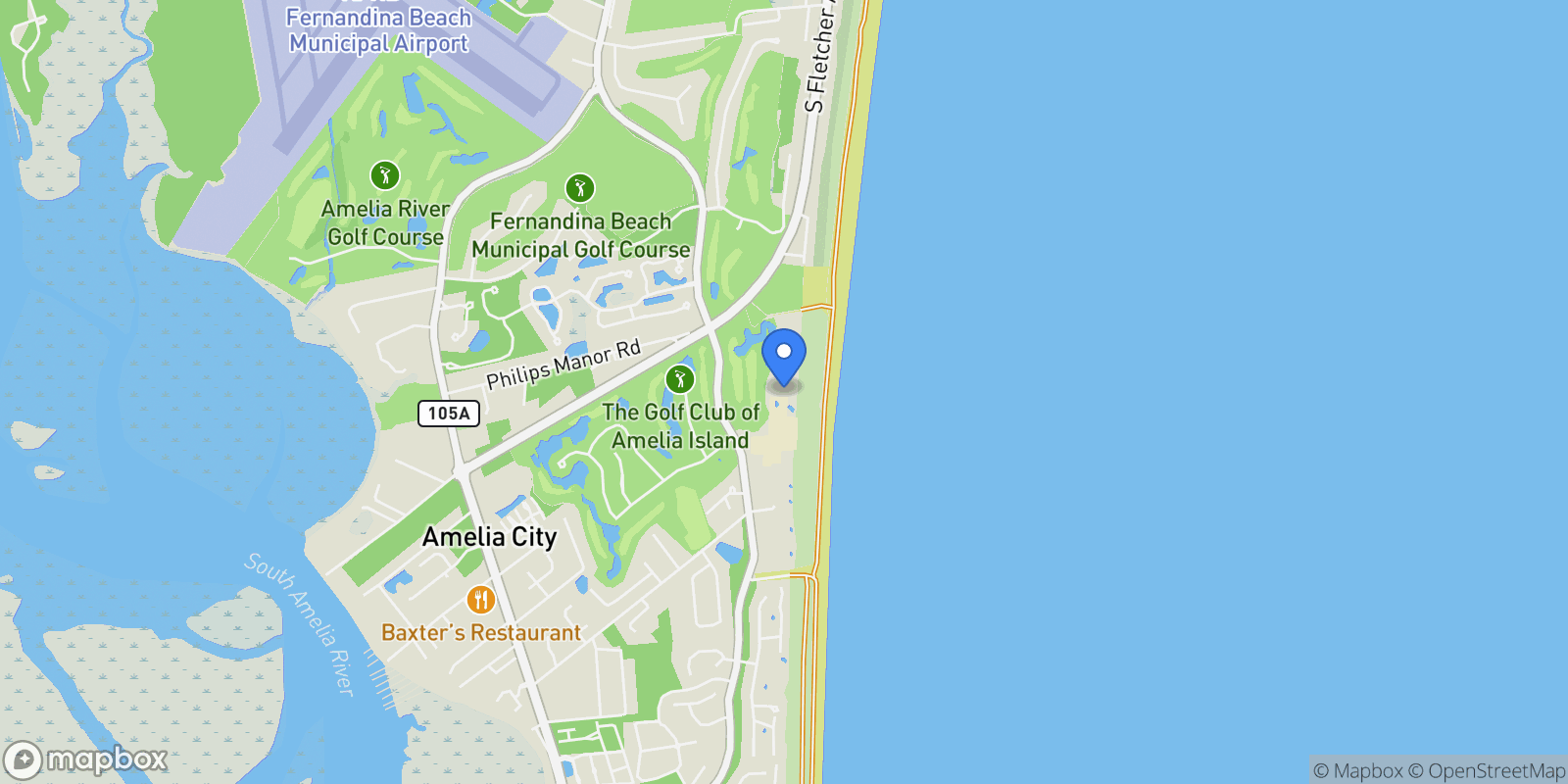 Map showing 4694 CARLTON DUNES Drive 1401, Fernandina Beach, Florida, United States.