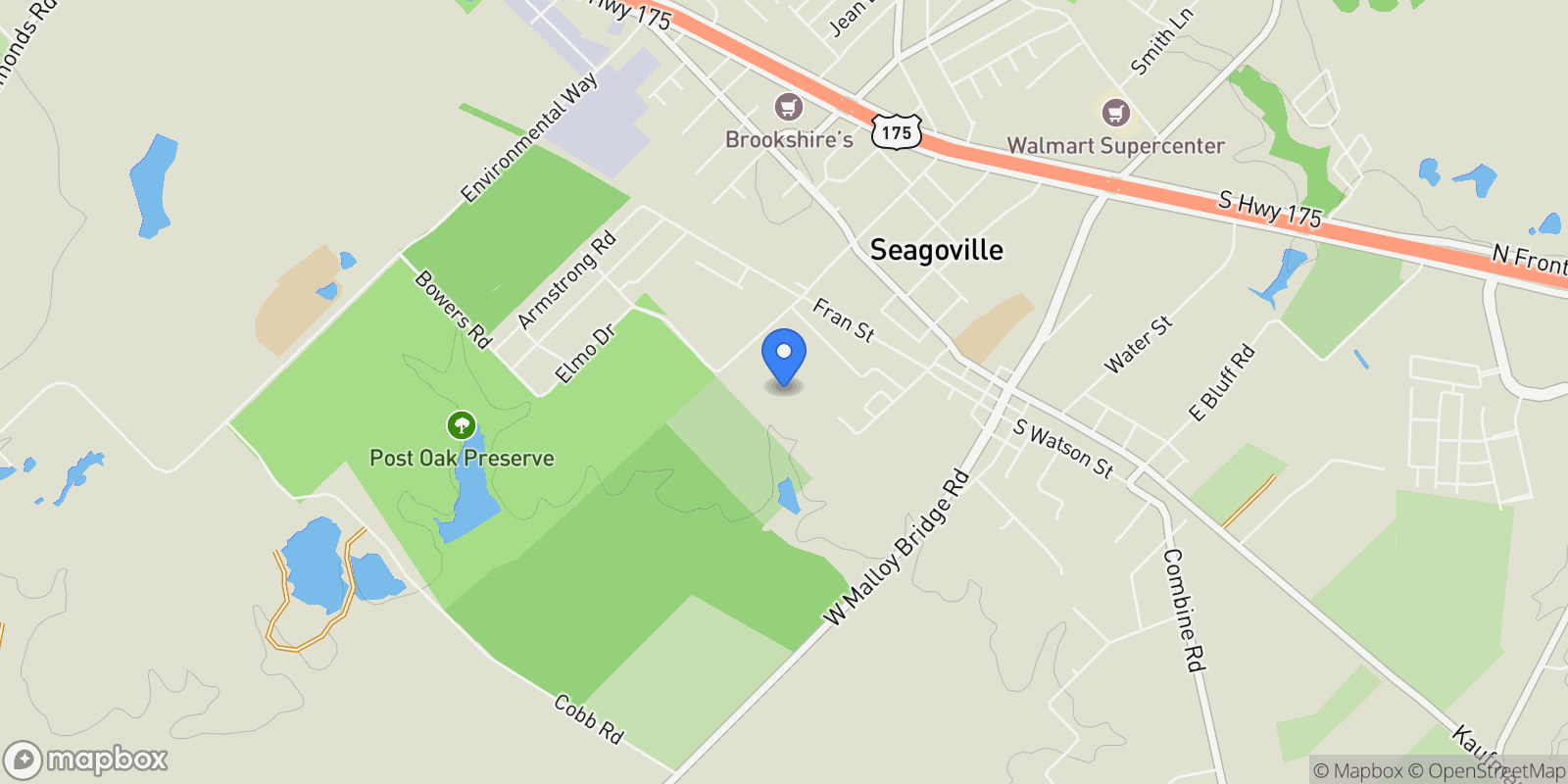 Map showing 619 N Watson Street, Seagoville, TX 75159, Seagoville, TX, United States.