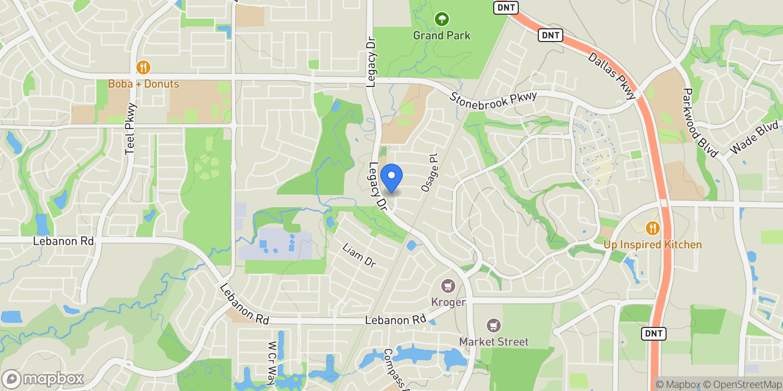 Map showing 5701 Chippewa Trail, Frisco, TX 75034, Frisco, Texas, United States.