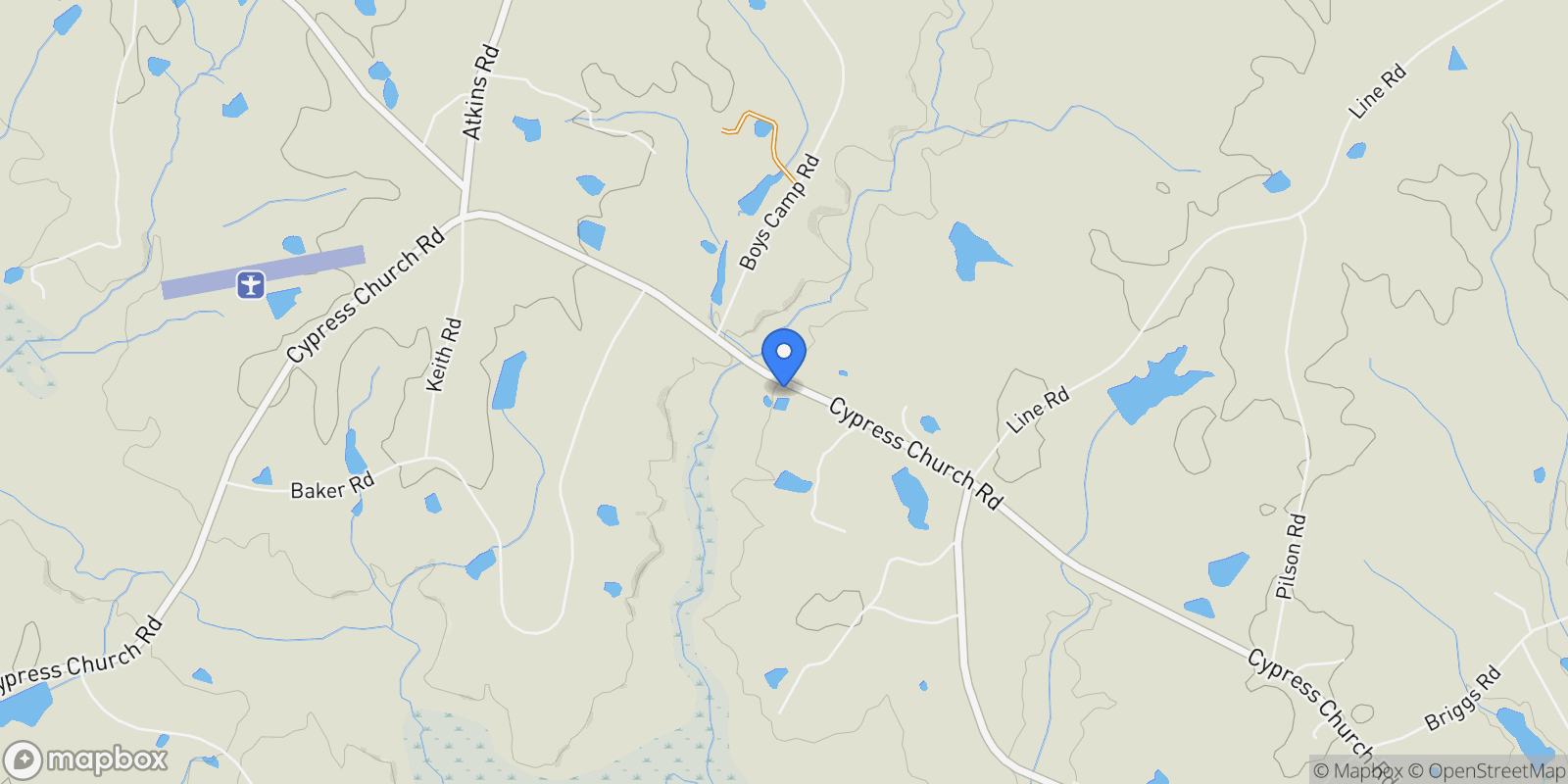 Map showing 2957 Cypress Church Road, Cameron, NC 28326, Cameron, North Carolina, United States.