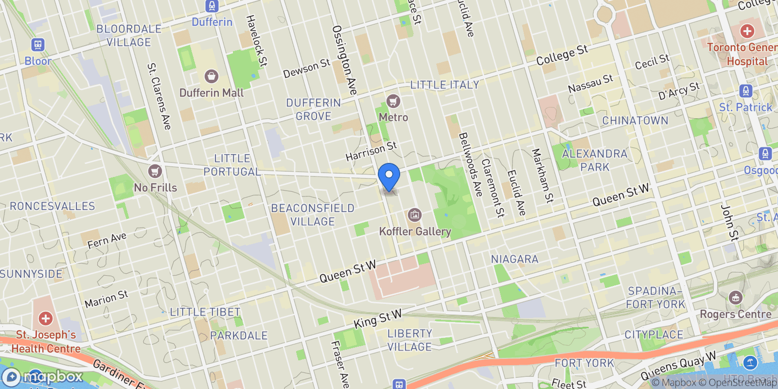Map showing 51 Halton Street 216, Toronto, Ontario, Canada.