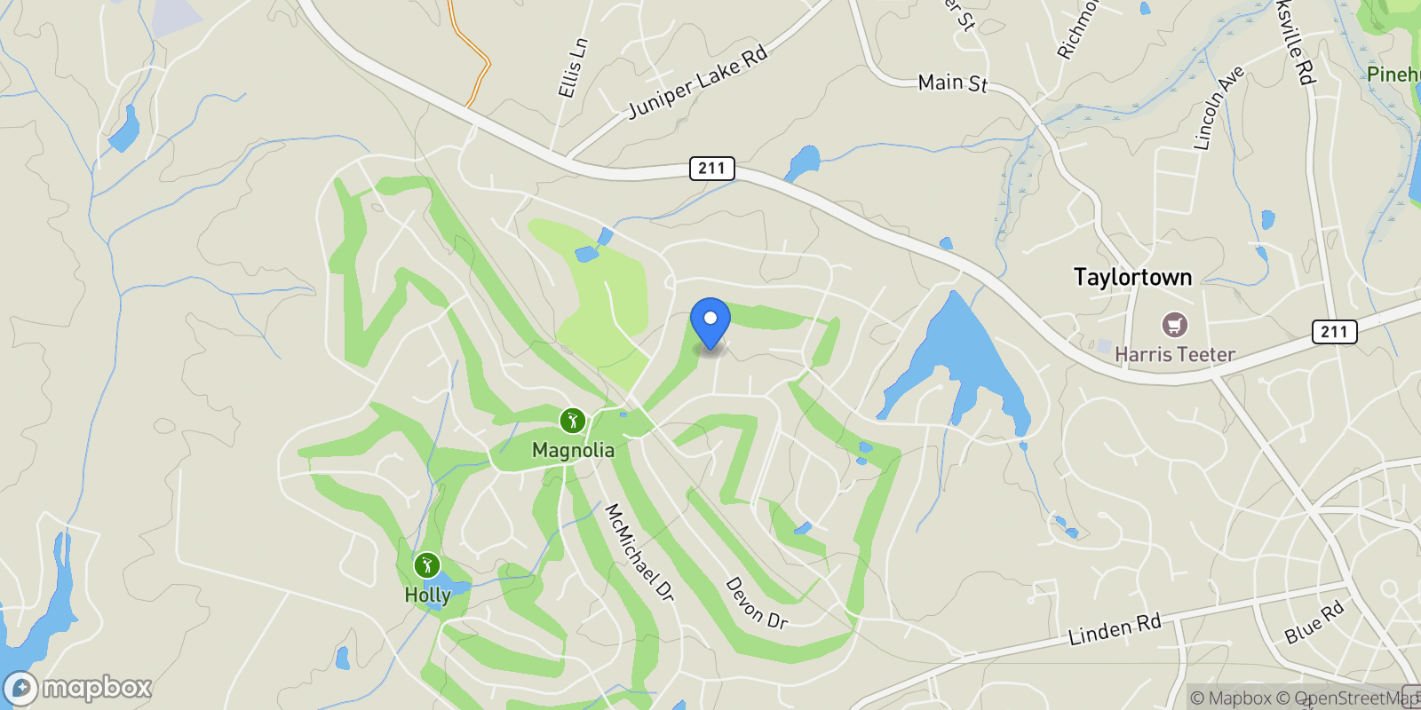 Map showing 30 New Castle Place, Pinehurst, NC 28374, Pinehurst, North Carolina, United States.
