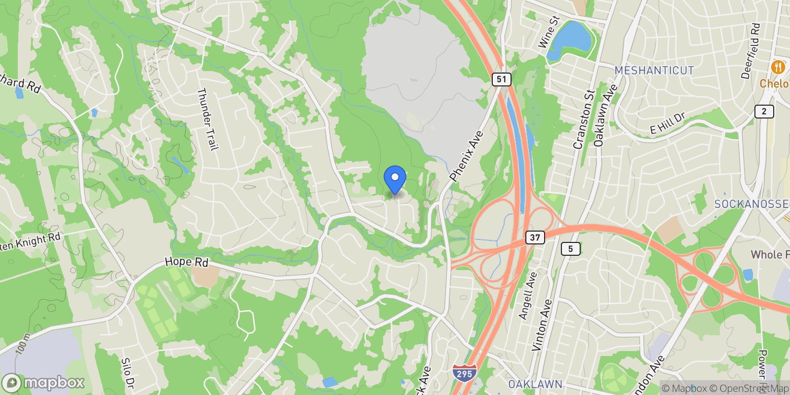 Map showing 40 Phenix Ridge Drive , Cranston, RI 02921, Cranston, Rhode Island, United States.