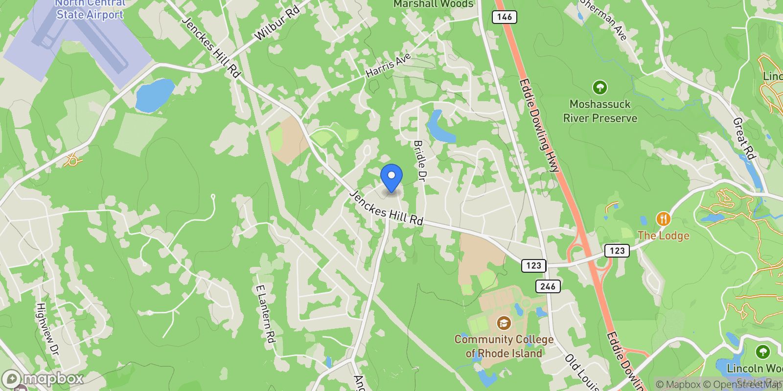Map showing 5 Morgan Court , Lincoln, RI 02865, Lincoln, Rhode Island, United States.