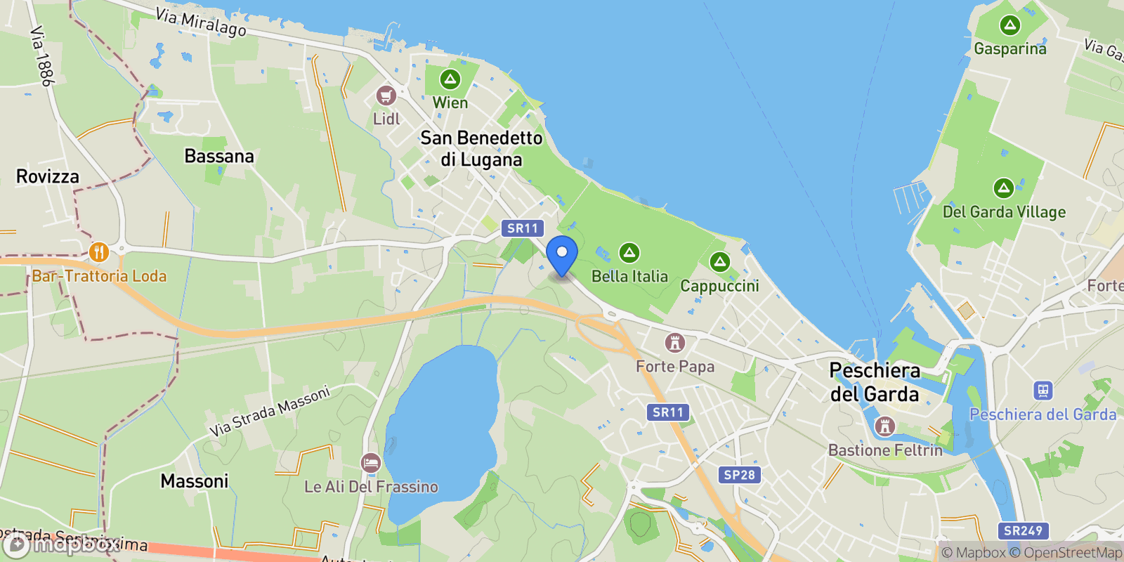 Map showing Via Bell'italia, Peschiera del Garda, Veneto, Italy.