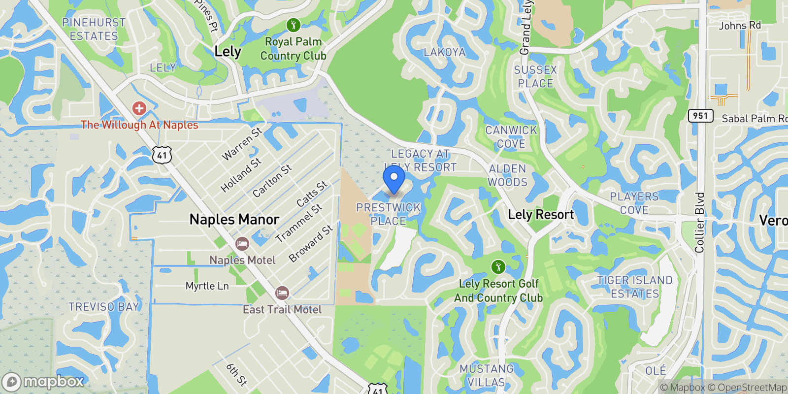 Map showing 6145 Dogleg Drive, Naples, FL 34113, Naples, Florida, United States.