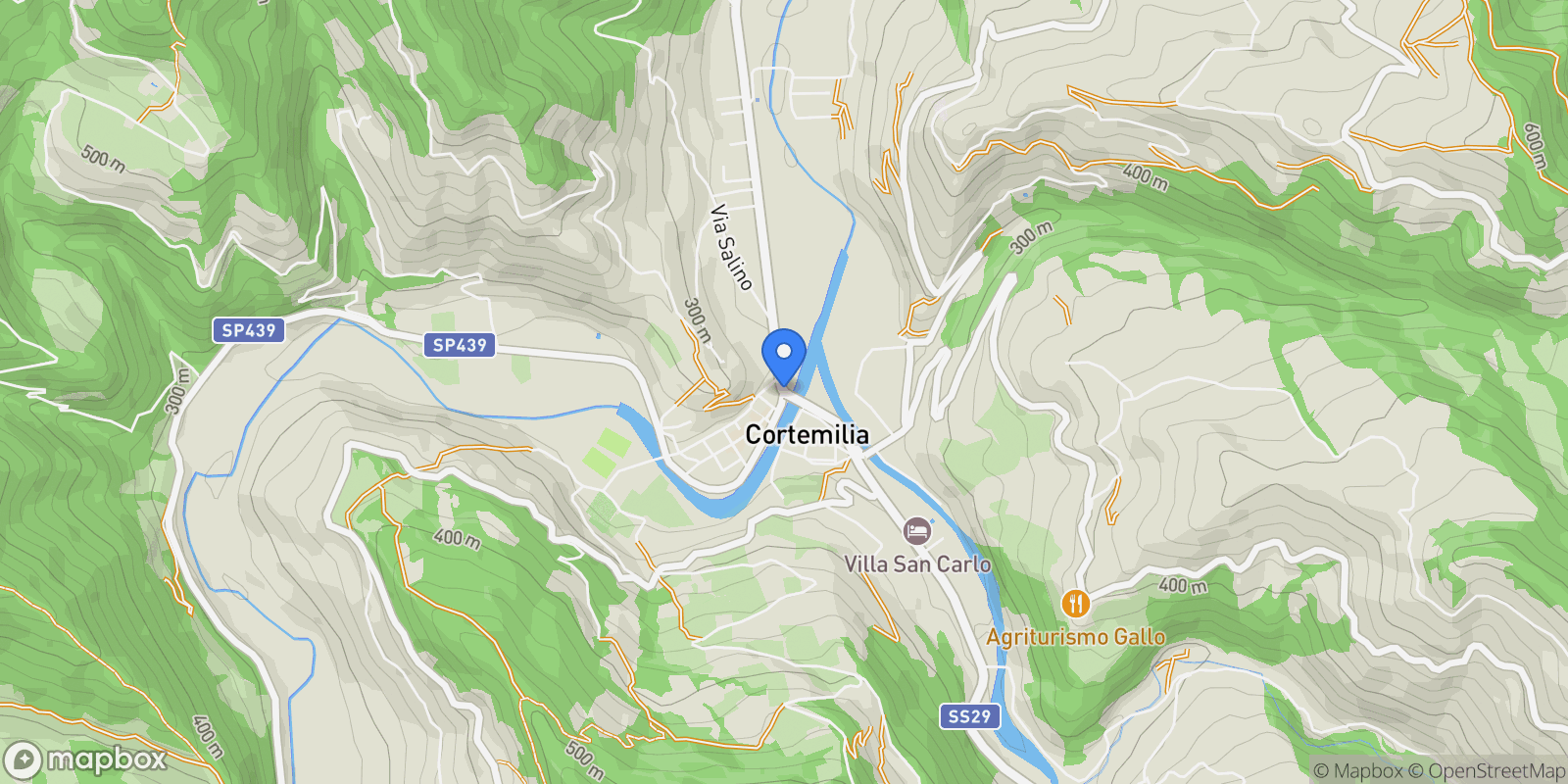 Map showing Località Surje, Cortemilia, Piedmont, Italy.