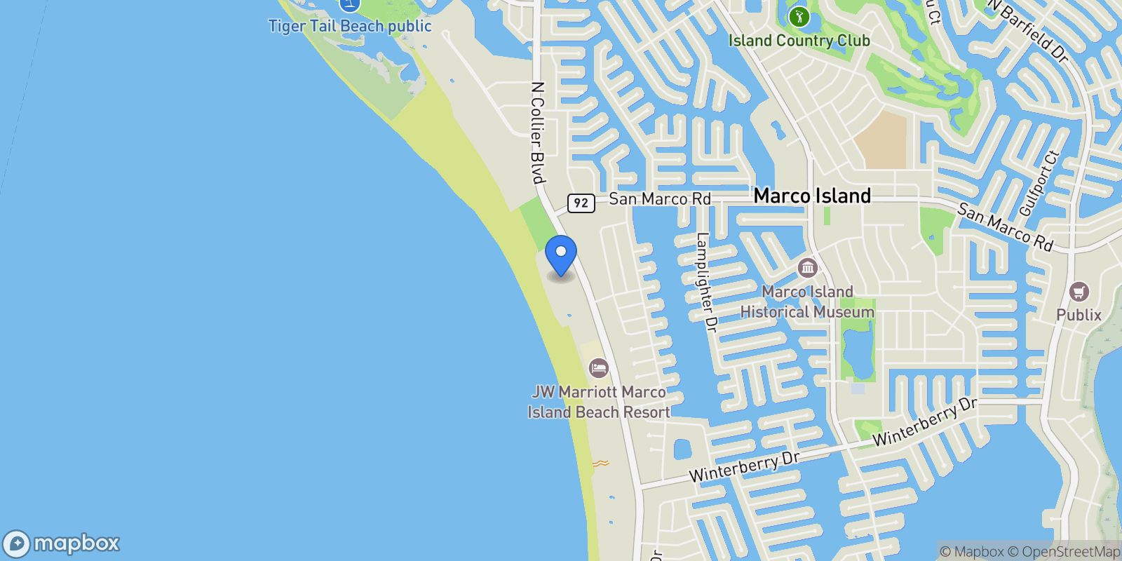 Map showing 220 S Collier Boulevard , 1003, Marco Island, FL 34145, Marco Island, Florida, United States.