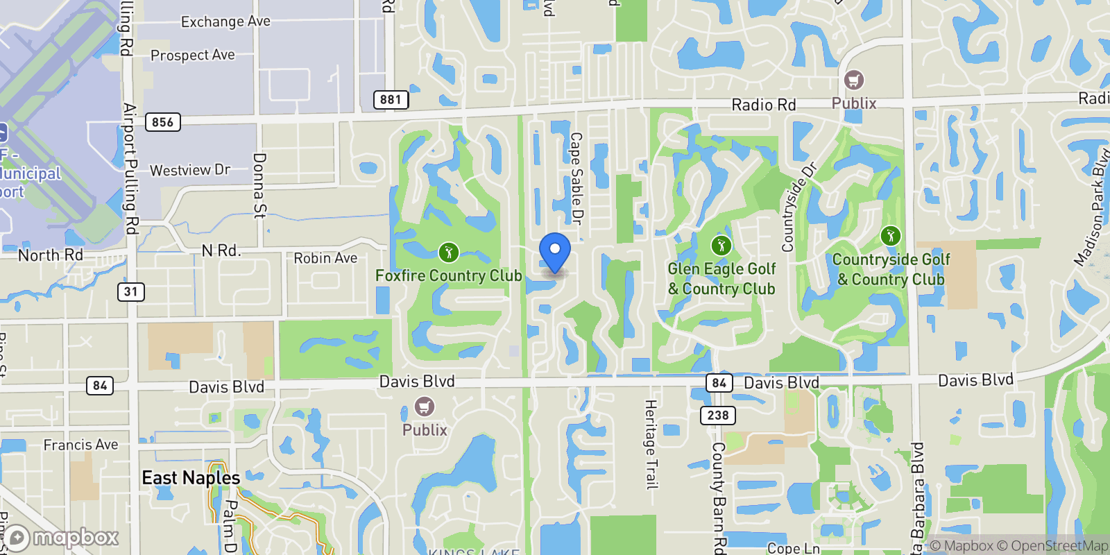 Map showing 5024 Old Pond Drive, Naples, FL 34104, Naples, Florida, United States.