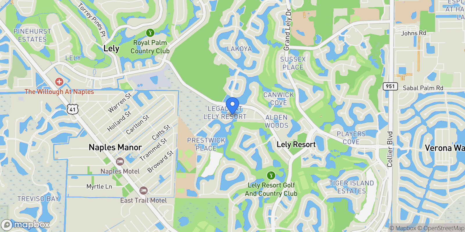 Map showing 6438 Legacy Circle , 301, Naples, FL 34113, Naples, Florida, United States.