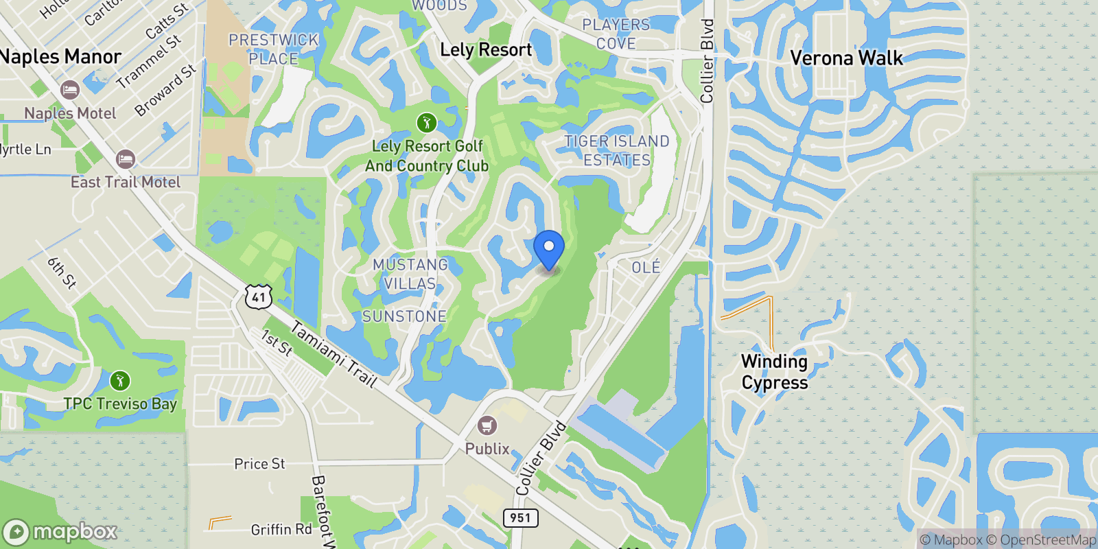 Map showing 8970 Lely Island Circle, Naples, FL 34113, Naples, Florida, United States.