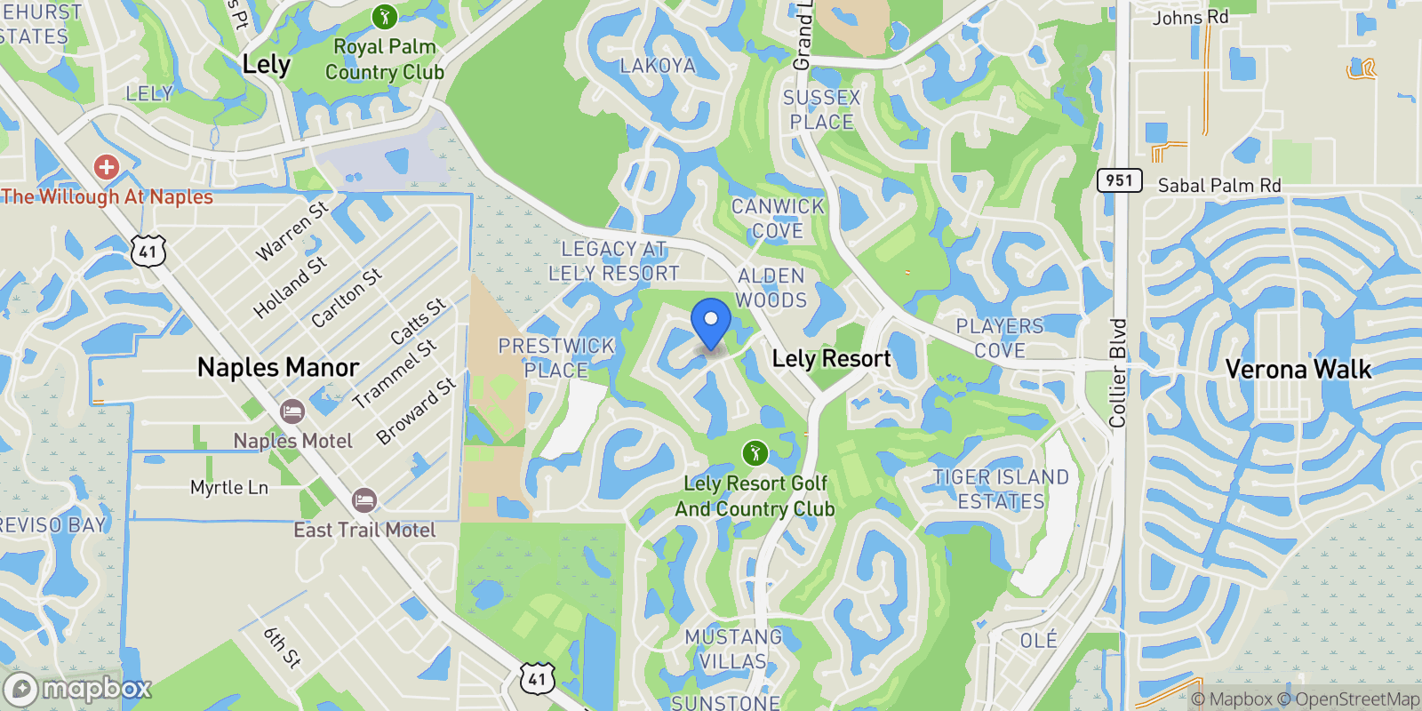 Map showing 6980 Bent Grass Drive, Naples, FL 34113, Naples, Florida, United States.