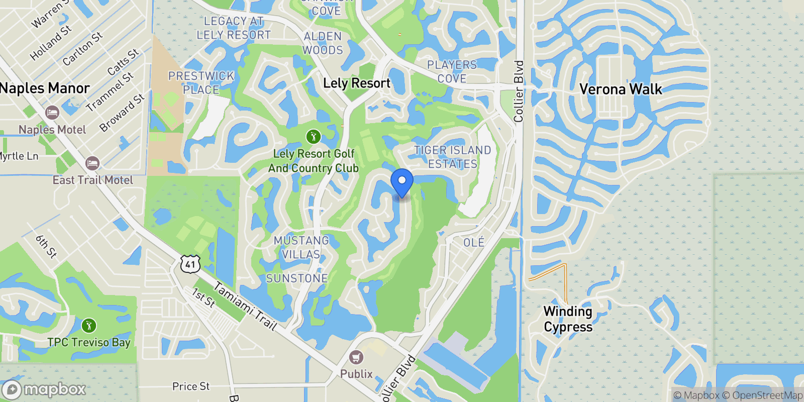 Map showing 8943 Lely Island Circle, Naples, FL 34113, Naples, Florida, United States.