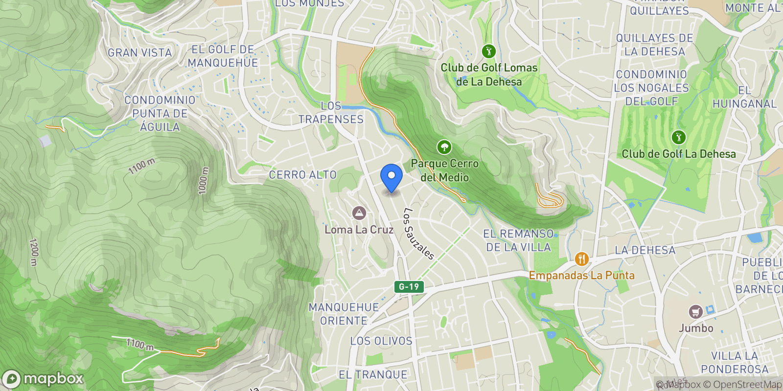 Map showing El Arreo, Lo Barnechea, Lo Barnechea, Santiago Metropolitan Region, Chile.