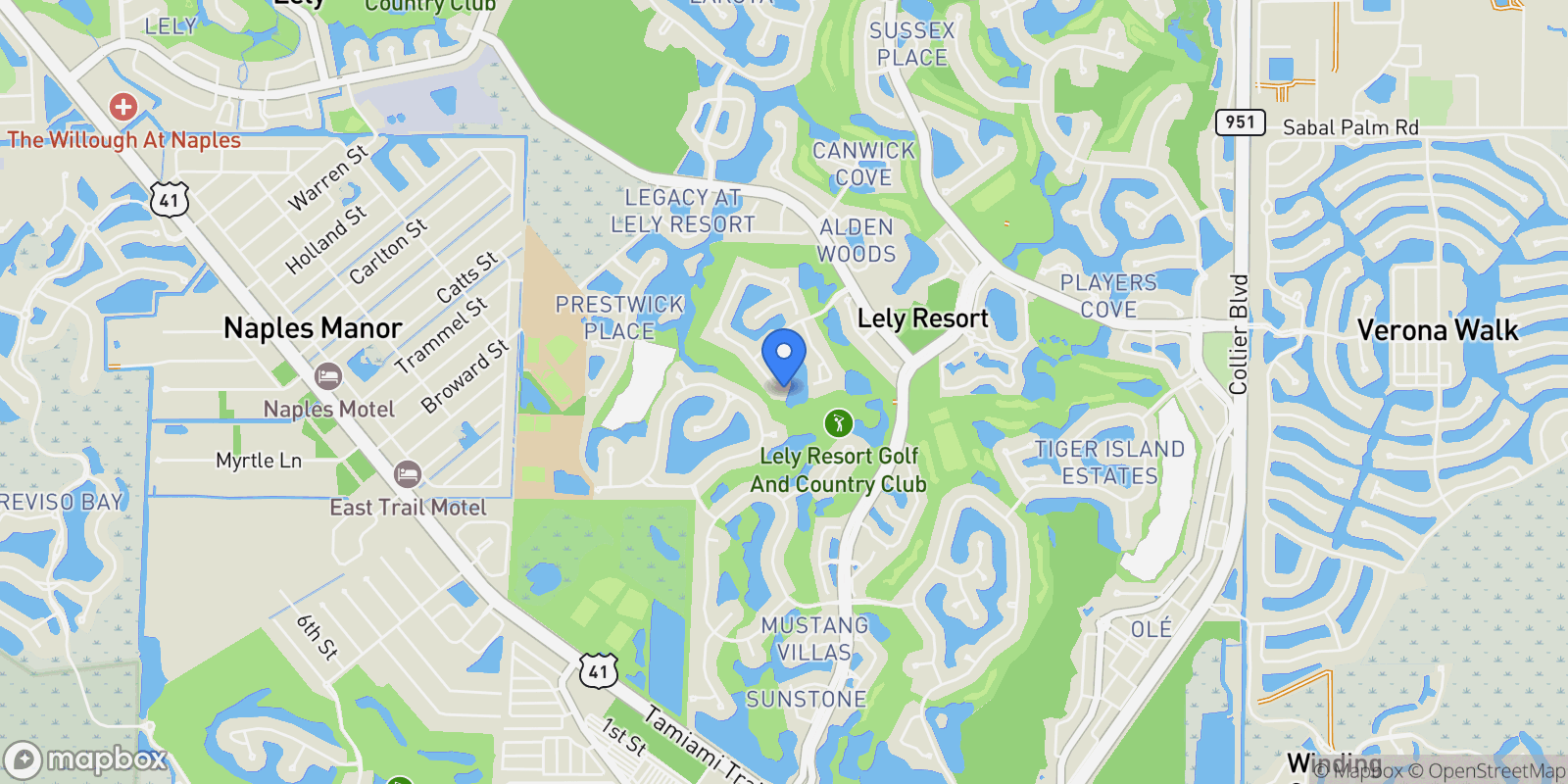 Map showing 6730 Bent Grass Drive, Naples, FL 34113, Naples, Florida, United States.