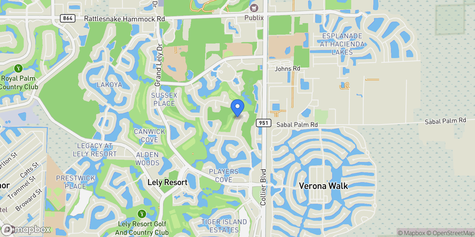 Map showing 7627 Palmer Court, Naples, FL 34113, Naples, Florida, United States.