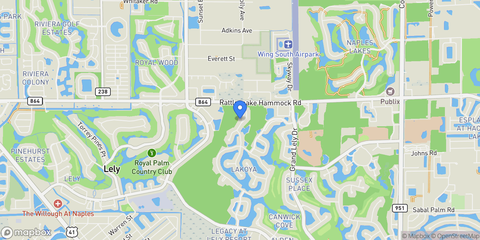 Map showing 6603 Roma Way, Naples, FL 34113, Naples, Florida, United States.