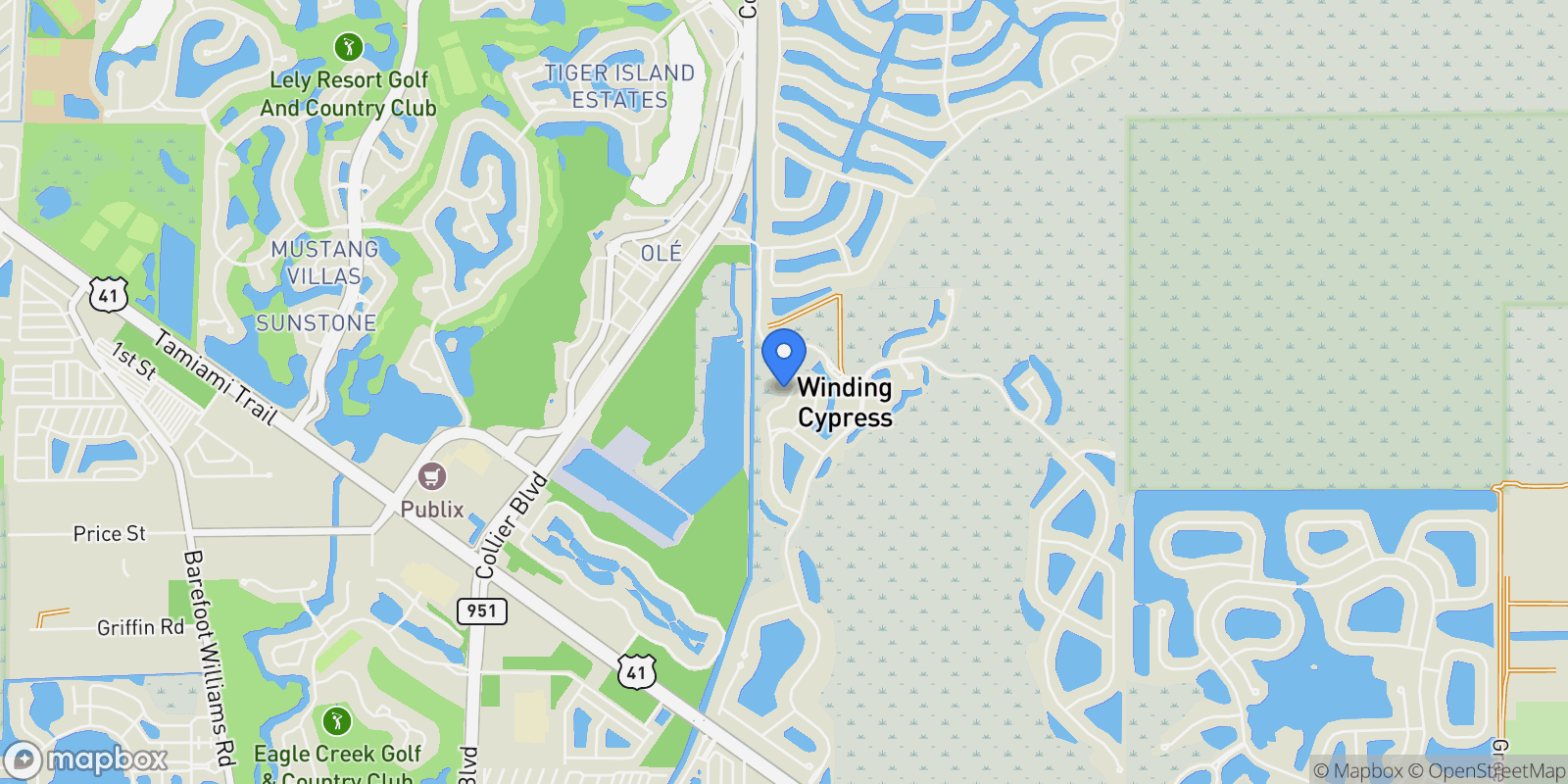Map showing 7167 Live Oak Drive, Naples, FL 34114, Naples, Florida, United States.