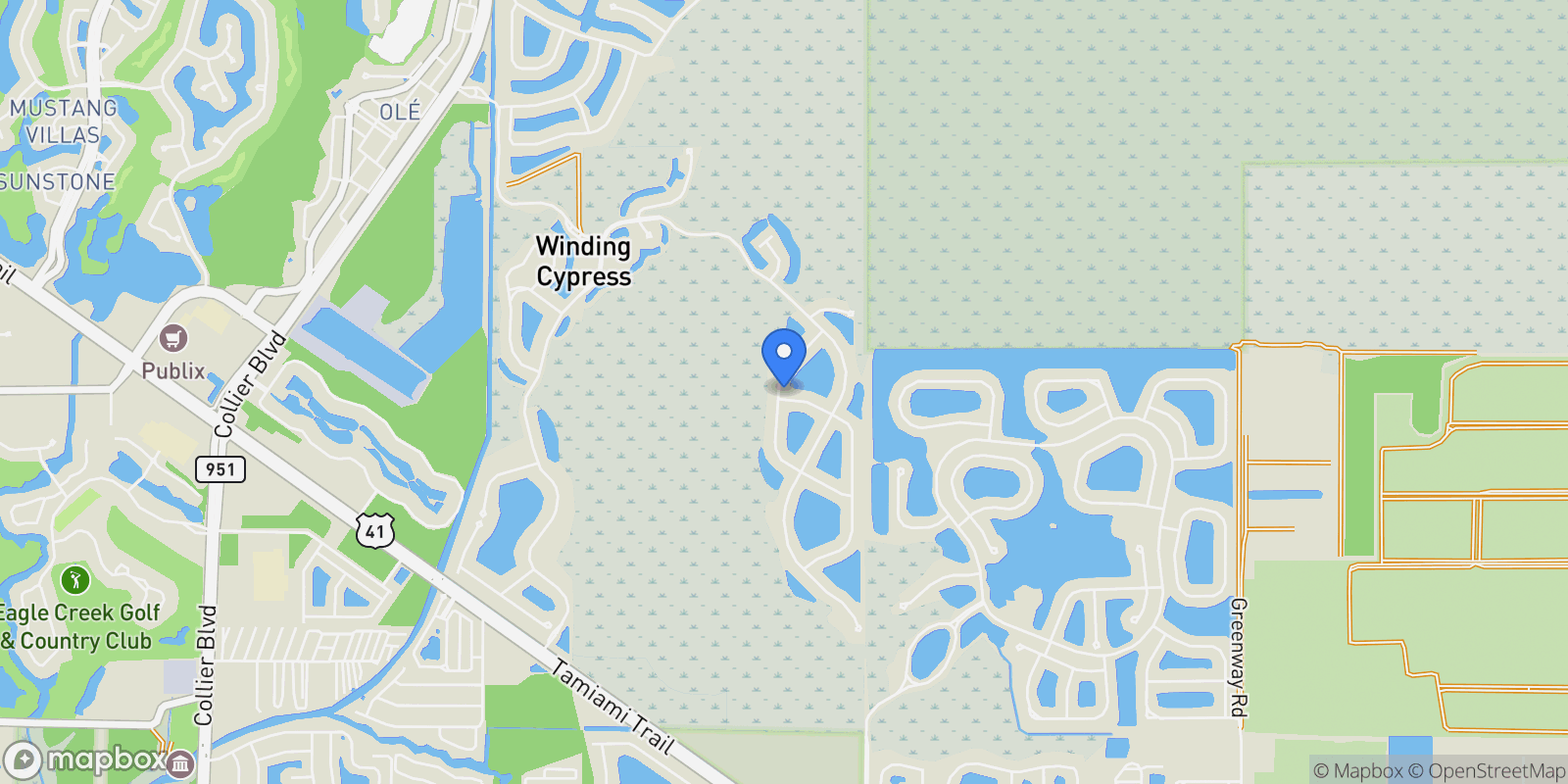 Map showing 7520 Blackberry Drive, Naples, FL 34114, Naples, Florida, United States.