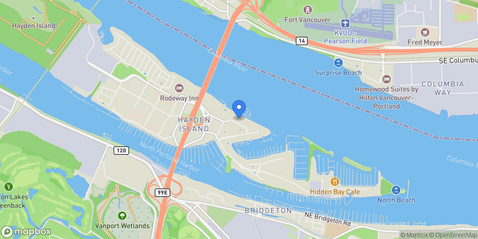 Map showing 707 N Hayden Island Dr #215, Portland, OR 97217, Portland, Oregon, United States.