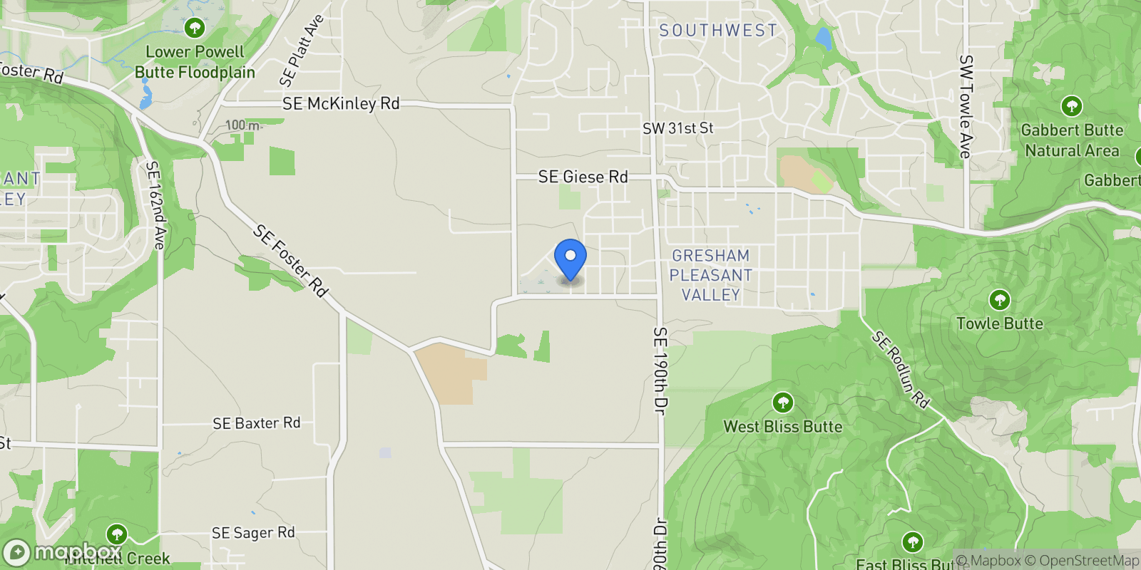 Map showing 2257 SW Phyllis Pl, Gresham, OR 97080, Gresham, Oregon, United States.