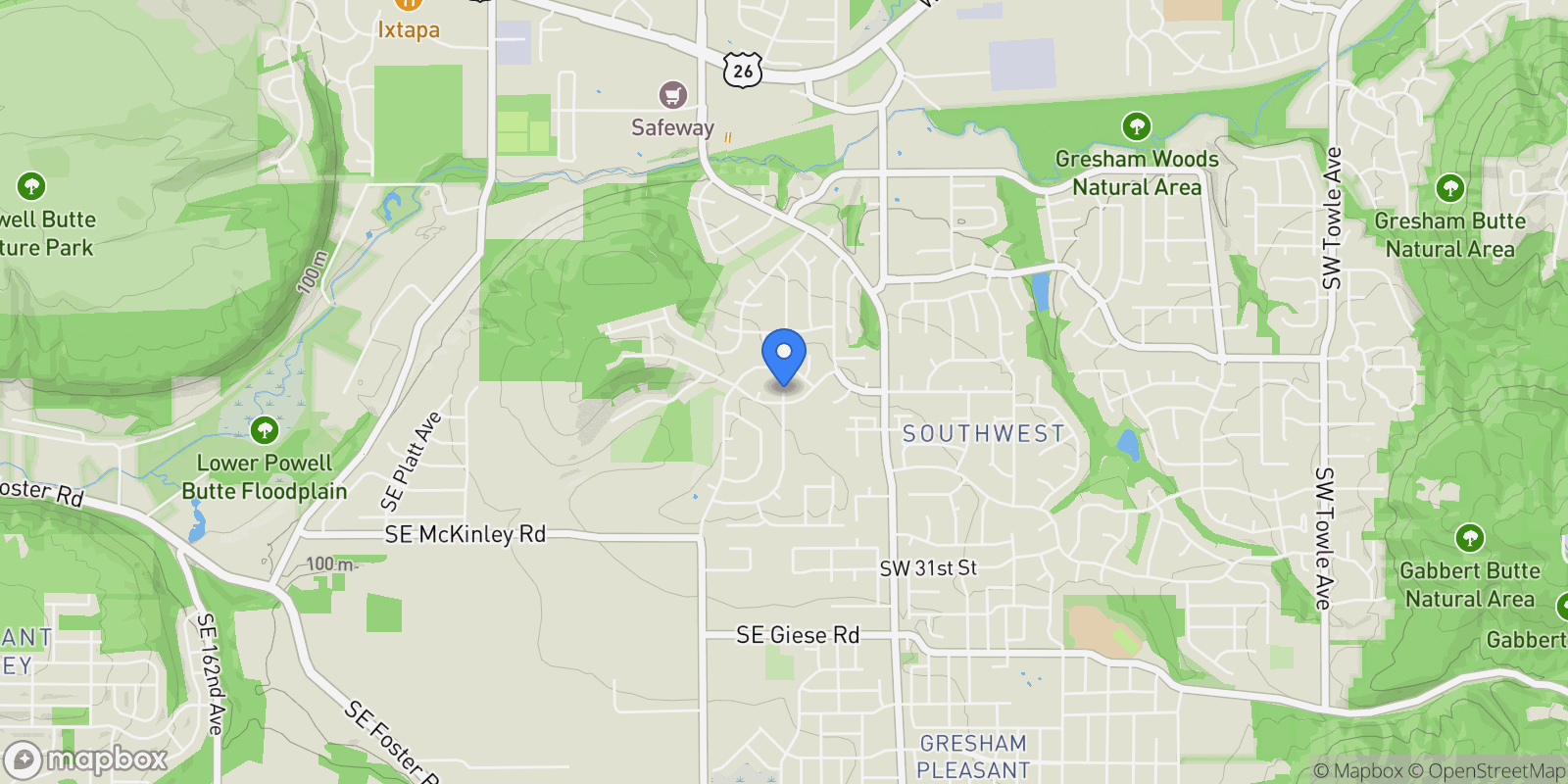 Map showing 2263 SW Phyllis Pl, Gresham, OR 97080, Gresham, Oregon, United States.