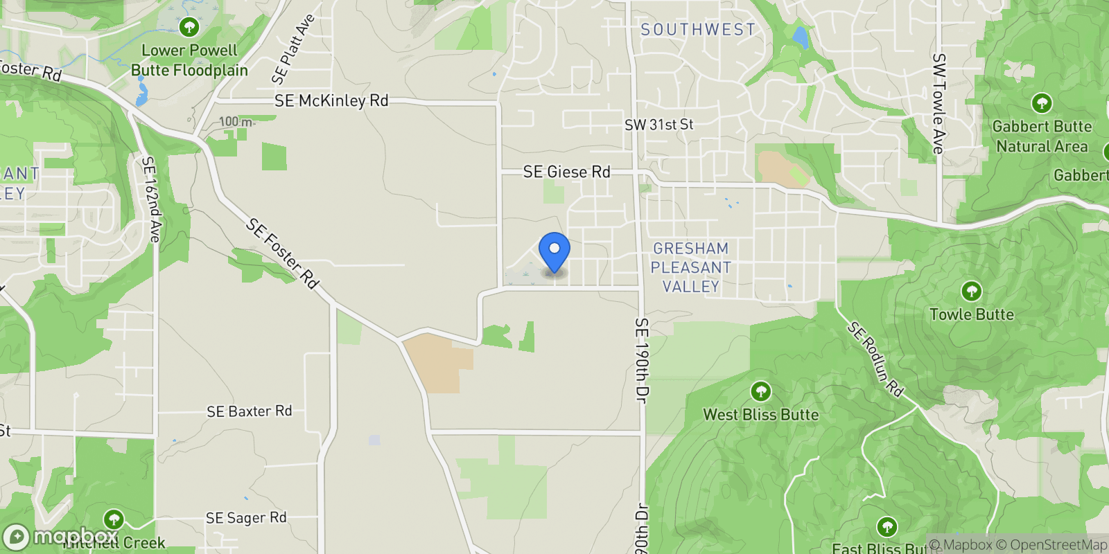 Map showing 2271 SW Phyllis Pl, Gresham, OR 97080, Gresham, Oregon, United States.
