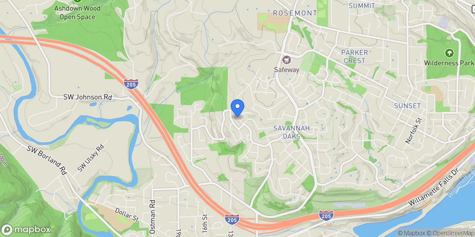 Map showing 2134 Eleanor Rd, WestLinn, OR 97068, West Linn, Oregon, United States.