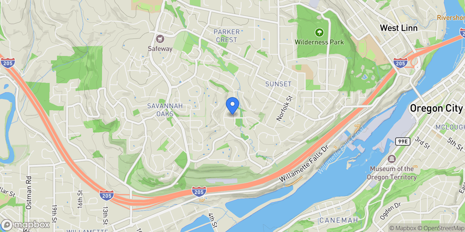 Map showing 3675 FAIRHAVEN DR, West Linn, OR 97068, West Linn, Oregon, United States.