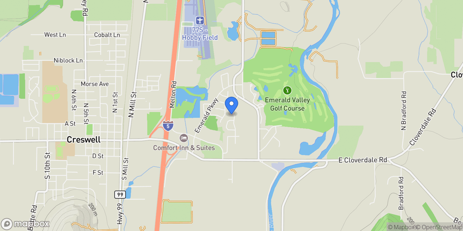 Map showing 267 SUNDAY DR, Creswell, OR 97426, Creswell, Oregon, United States.
