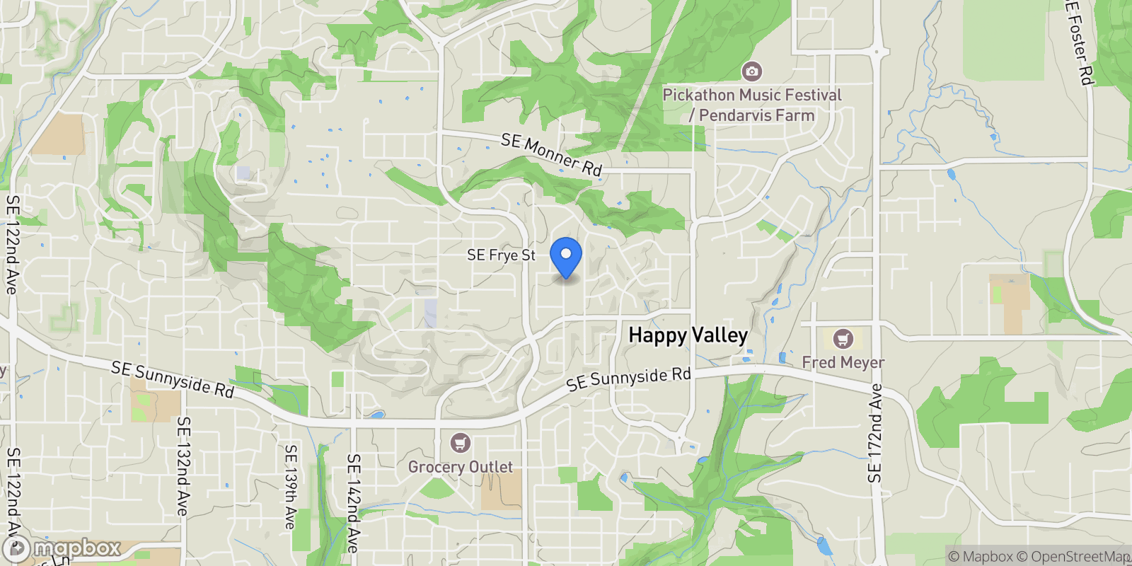 Map showing 12674 SE Meadehill Ave, HappyValley, OR 97086, Happy Valley, Oregon, United States.