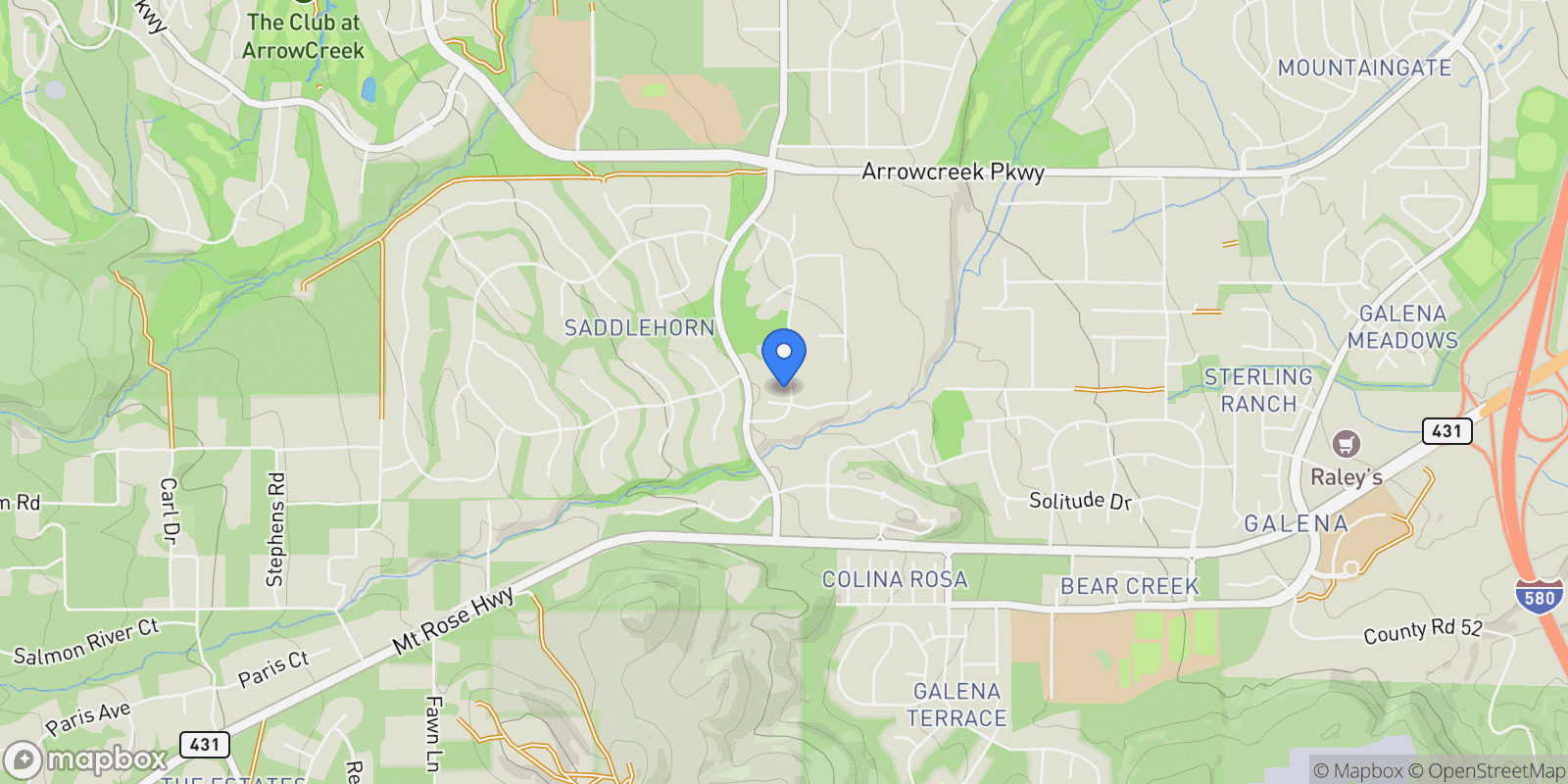 Map showing 14535 S Quiet, Reno, NV 89511, Reno, Nevada, United States.