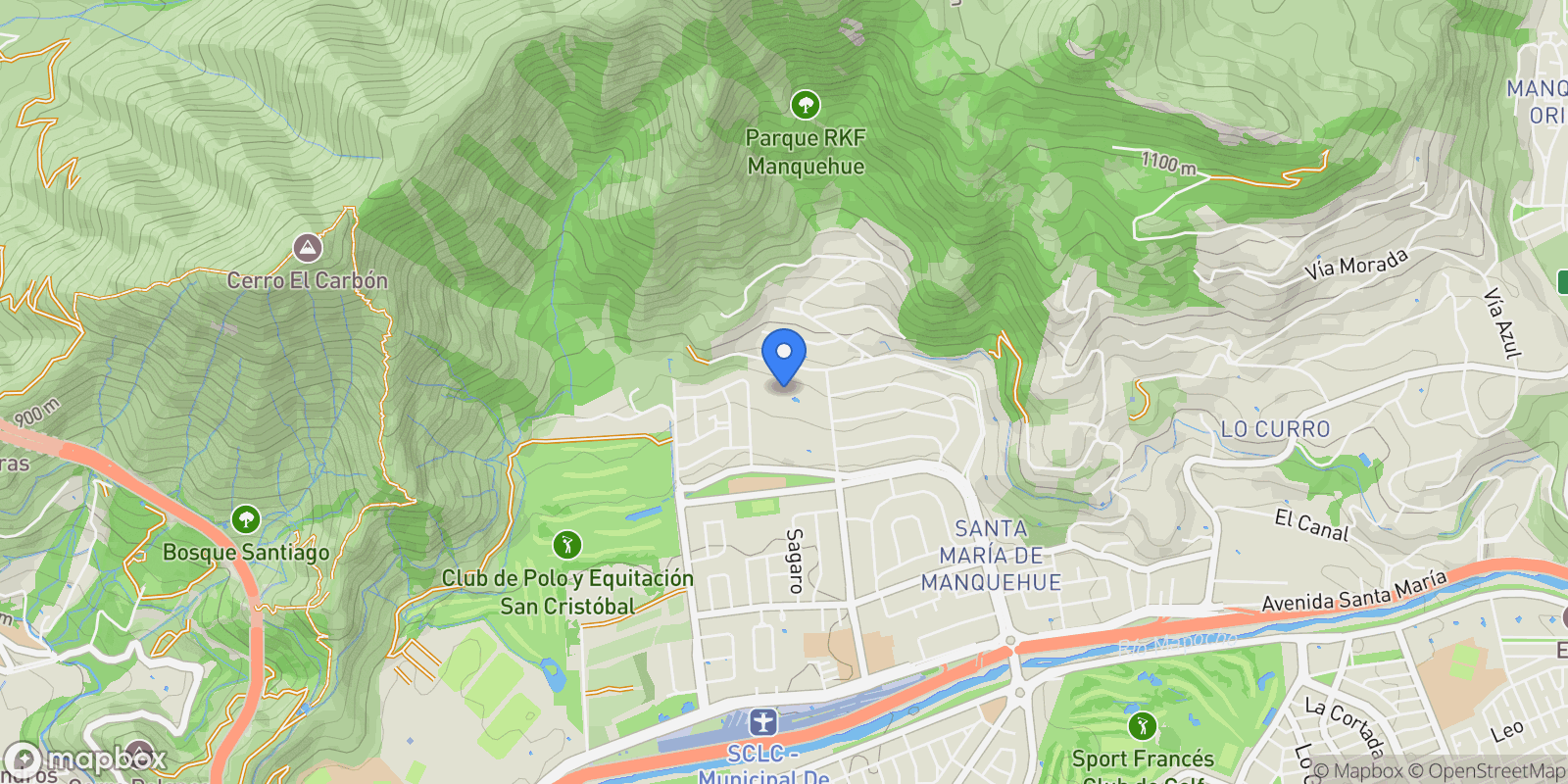 Map showing Carolina Rabat, Vitacura, Vitacura, Santiago Metropolitan Region, Chile.