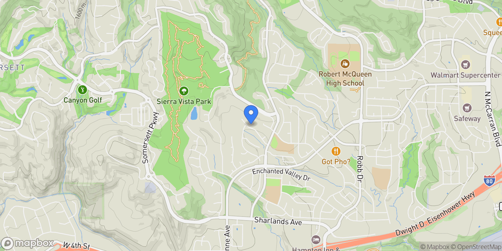 Map showing 6811 Sonterra Lane, Reno, NV 89523, Reno, Nevada, United States.
