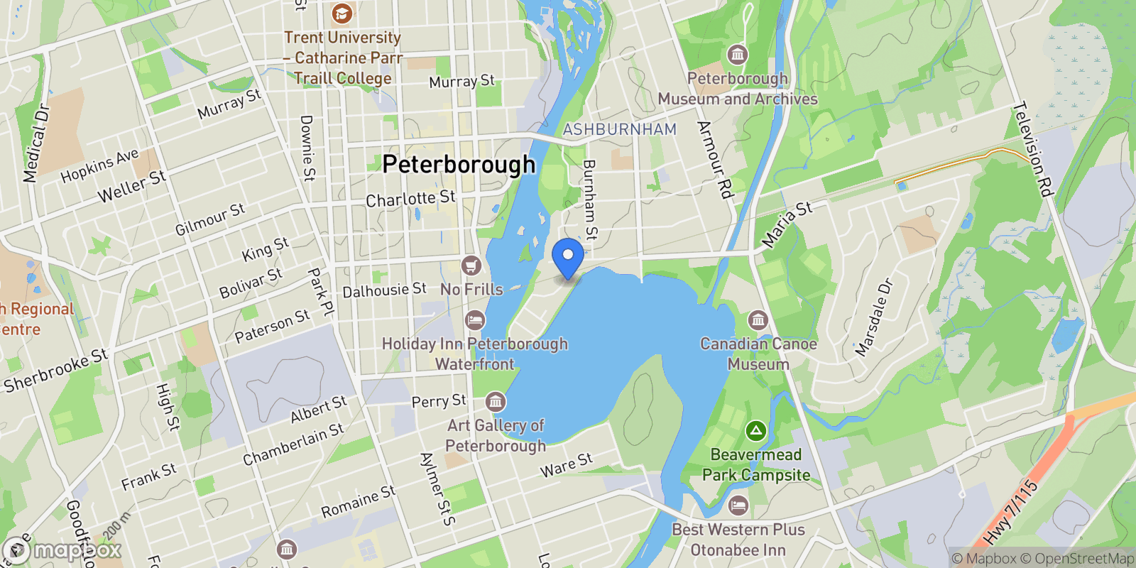 Map showing Lot 7 Edgewater Boulevard, Middlesex Centre, ON N0L 1R0, Peterborough, Ontario, Canada.
