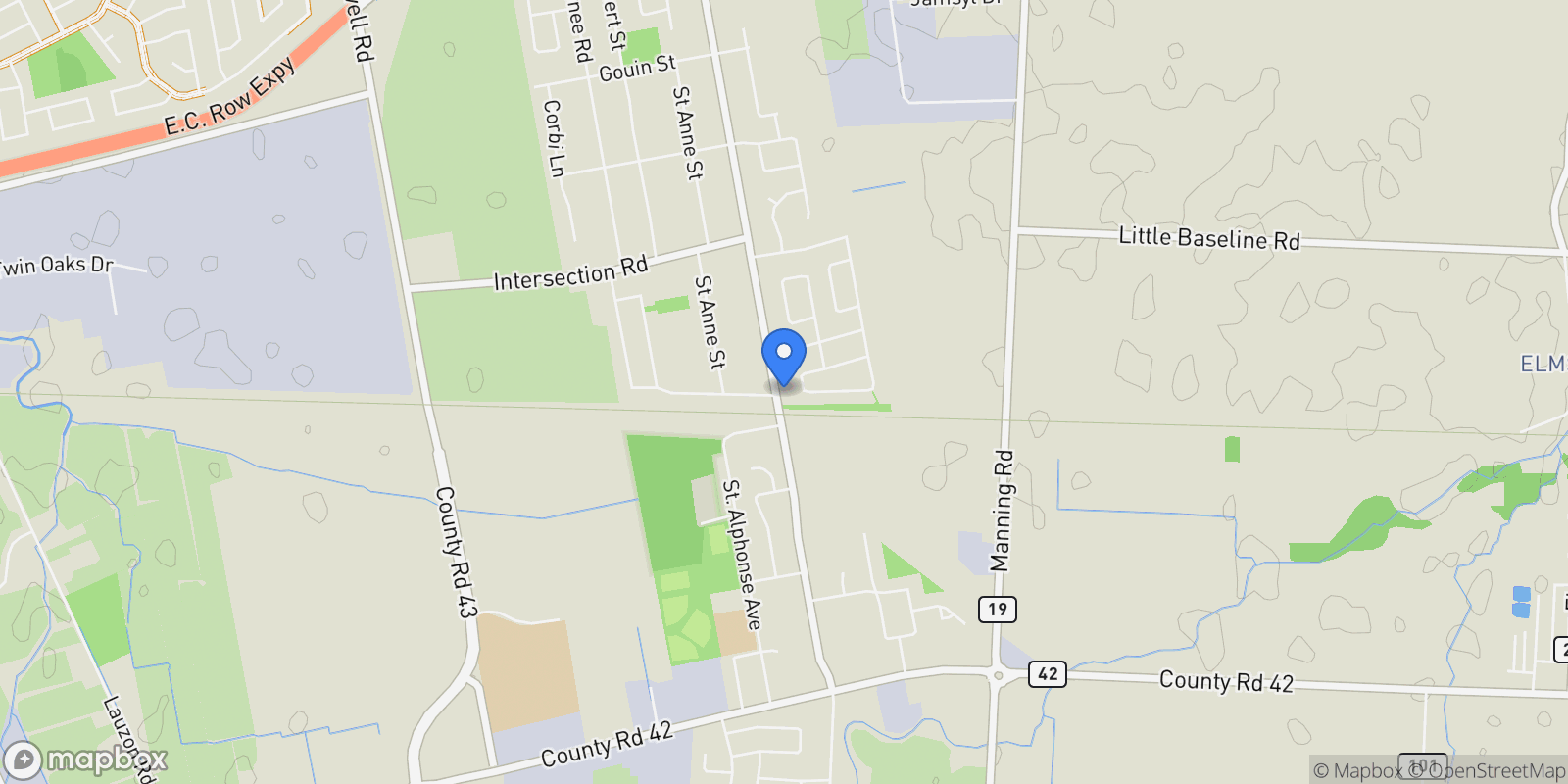 Map showing 2092 Lesperance, Tecumseh, ON N8N 2N4, Tecumseh, Ontario, Canada.