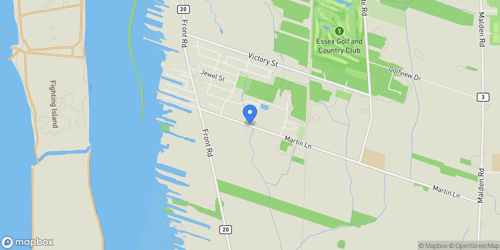 Map showing 3560 Oke Drive, LaSalle, ON N9J 0E9, LaSalle, Ontario, Canada.