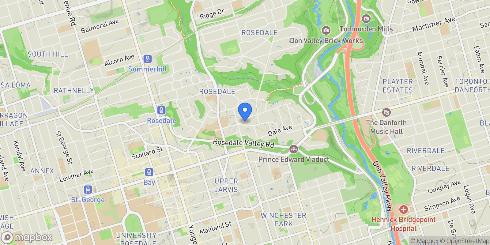 Map showing 4 Maple Avenue, Toronto, Ontario, Canada.